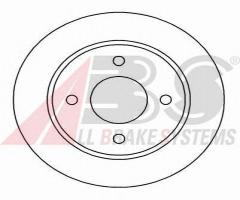 A.b.s. 16211 tarcza hamulc. nissan micra  92-03, nissan micra ii (k11)
