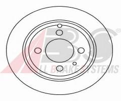 A.b.s. 16221 tarcza hamulc. volvo 850  91-93 tył, volvo 850 (ls)