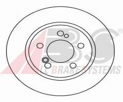 A.b.s. 16259 tarcza hamulc. mercedes w124  93-95 tył e500, mercedes-benz klasa e (w124)