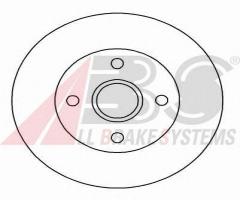 A.b.s. 16286 tarcza hamulc. renault clio  91-98 tył (+abs), renault clio i (b/c57_, 5/357_)