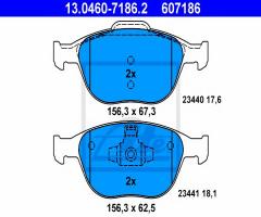 Ate 13.0460-7186 klocki hamulcowe ford transit connect 02-, ford focus (daw, dbw)