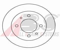 A.b.s. 16563 tarcza hamulc. hyundai lantra  95-03 tył, hyundai lantra i (j-1)