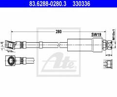 Ate 83.6288-0280 przewód hamulcowy giętki opel corsa a 82-84