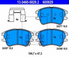 Ate 13.0460-5829 klocki hamulcowe hyundai atos 03- z akustycznym czujnikiem zużycia