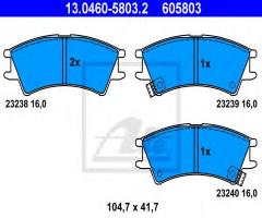 Ate 13.0460-5803 klocki hamulcowe hyundai atos 97-01, hyundai atos (mx)