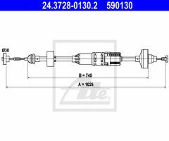 Ate 24.3728-0130 linka sprzęgła vw golf iii 91-97 1,4-1,6, vw golf iii (1h1)