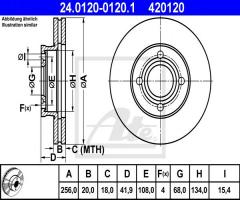 Ate 24.0120-0120 tarcza hamulcowa audi 90 84-87, audi 80 (81, 85, b2)