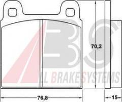 A.b.s. 36025 klocki hamulc. mercedes w115  68-76, alfa romeo gt, bedford blitz (cf97)