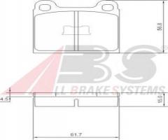 A.b.s. 36088 klocki hamulc. vw golf i  74-83, audi 50 (86), vw polo (86)