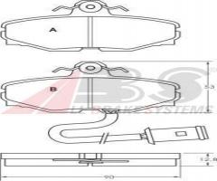 A.b.s. 36569 klocki hamulc. jaguar xj6  86-90 tył, daimler xj 40, 81, jaguar xj (xj 40, 81)