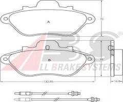 A.b.s. 36670 klocki hamulc. citroen xm  89-91 z czuj., citroËn xm (y3)