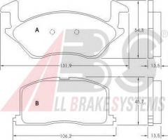 A.b.s. 36711 klocki hamulc. toyota starlet  90-96, toyota starlet (_p8_)