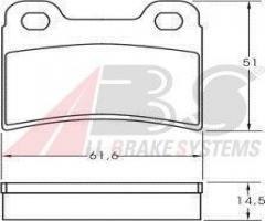 A.b.s. 36814 klocki hamulc. ford escort,orion  90-00 tył, ford escort v (gal), kia sephia sedan (fa)