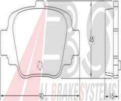 A.b.s. 36849 klocki hamulc. nissan micra k11e  92-00 tył, nissan micra ii (k11)