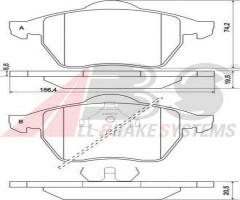 A.b.s. 36898 klocki hamulc. ford/seat/vw sharan  95-00, audi a4 (8d2, b5), ford galaxy (wgr)