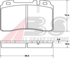 A.b.s. 36904 klocki hamulc. mercedes w124 e-klasa  93-96 3,2, mercedes-benz klasa e (w124)