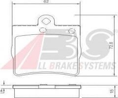 A.b.s. 37021 klocki hamulc. mercedes w202,w210 tył, chrysler crossfire, mercedes-benz klasa c (w202)