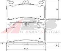 A.b.s. 37099 klocki hamulc. vw t4  90-, vw transporter iv autobus (70xb, 70xc, 7db, 7dw)