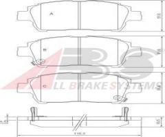 A.b.s. 37134 klocki hamulc. toyota yaris  99- (+abs), toyota corolla (zze12_, nde12_, zde12_)