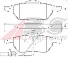 A.b.s. 37156 klocki hamulc. vw passat  00-> z czuj., audi a4 (8d2, b5), seat exeo st (3r5)