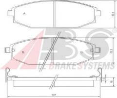 A.b.s. 37173 klocki hamulc. hyundai galloper  98-03, hyundai galloper ii (jk-01)