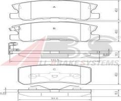 A.b.s. 37199 klocki hamulc. mitsubishi pajero  00- tył c25010, chrysler sebring kabriolet (js)