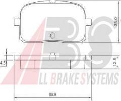 A.b.s. 37233 klocki hamulc. toyota paseo  97-99 tył, toyota paseo coupe (el54)