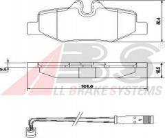 A.b.s. 37450 klocki hamulc. mercedes vito  03- z czuj. tył