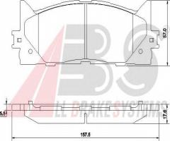 A.b.s. 37677 klocki hamulc. toyota camry  06-, mazda 3 sedan (bl), toyota camry (_cv1_, _xv1_, _v1_)