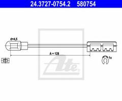 Ate 24.3727-0754 linka hamulca ręcznego opel vectra b 95-02 tył, opel vectra b hatchback (38_)