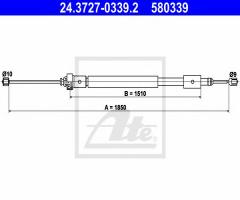 Ate 24.3727-0339 linka hamulca ręcznego citroen berlingo 99- prawa