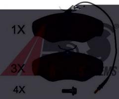 A.b.s. 37874 klocki hamulc. renault espace  98-02 przód z czuj., renault espace iii (je0_)