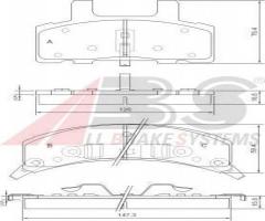 A.b.s. 38369 klocki hamulc. chevrolet blazer  91-96, cadillac escalade, chevrolet astro autobus