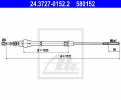 Ate 24.3727-0152 linka hamulca ręcznego vw passat 93-96, vw passat (3a2, 35i)