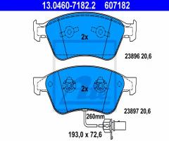 Ate 13.0460-7182 klocki hamulcowe audi a8 02- z czujnikiem, audi a8 (4e_), vw phaeton (3d_)