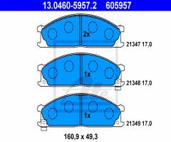 Ate 13.0460-5957 klocki hamulcowe nissan pick-up 98-, nissan urvan autobus (e24)