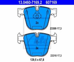 Ate 13.0460-7169 klocki hamulcowe bmw 7 e65/e66 01- tył, bmw x6 (e71, e72)