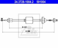 Ate 24.3728-1004 linka sprzęgła renault clio i 90-98, renault clio i (b/c57_, 5/357_)