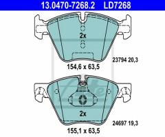 Ate 13.0470-7268 klocki hamulc. bmw 5 f10  10- przód, bmw 5 (f10, f18)