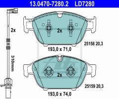 Ate 13.0470-7280 klocki hamulc. audi a6  11- przód, audi a6 (4g2, c7, 4gc)