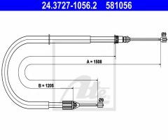 Ate 24.3727-1056 linka hamulca ręcznego renault scenic 99-03 lt, renault megane scenic (ja0/1_)