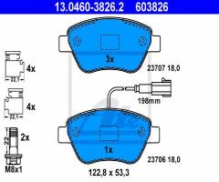 Ate 13.0460-3826 klocki hamulcowe fiat grande punto 05- z czujnikiem, alfa romeo mito (955)