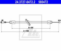 Ate 24.3727-0472 linka hamulca ręcznego mercedes sprinter  06-