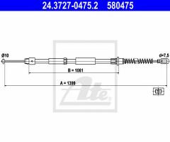 Ate 24.3727-0475 linka hamulca ręcznego mercedes sprinter  06-