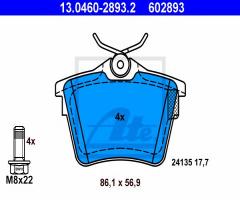 Ate 13.0460-2893 klocki hamulcowe peugeot 407 04- tył, citroËn c5 iii (rd_), peugeot 407 (6d_)