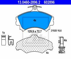 Ate 13.0460-2896 klocki hamulcowe mitsubishi colt 04- z akustycznym czujnikiem zużycia