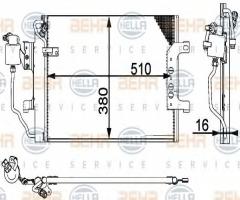 Hella 8fc351301364 chłodnica klimatyzacji, mercedes-benz klasa a (w168)