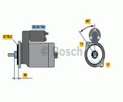 Bosch 0001107007 rozrusznik vw, fiat tipo (160), lancia dedra (835), seat toledo i (1l)