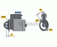 Bosch 0001107427 rozrusznik 12v, audi a4 (8e2, b6), seat exeo (3r2), skoda superb (3u4)