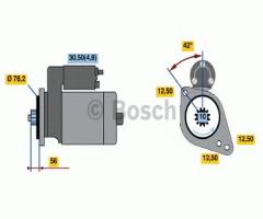 Bosch 0001123012 rozrusznik 12v seat skoda vw, audi a3 (8p1), seat ibiza iv (6l1)